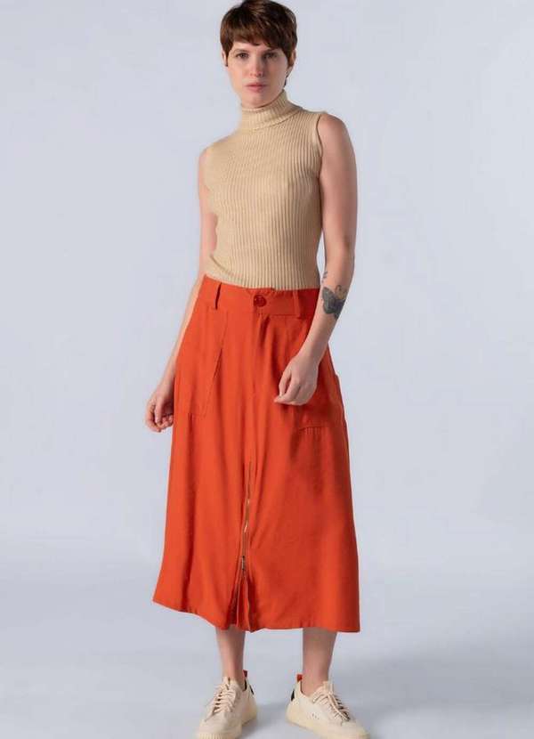 Lamis - Cacharrel Canelada em Viscose Bege