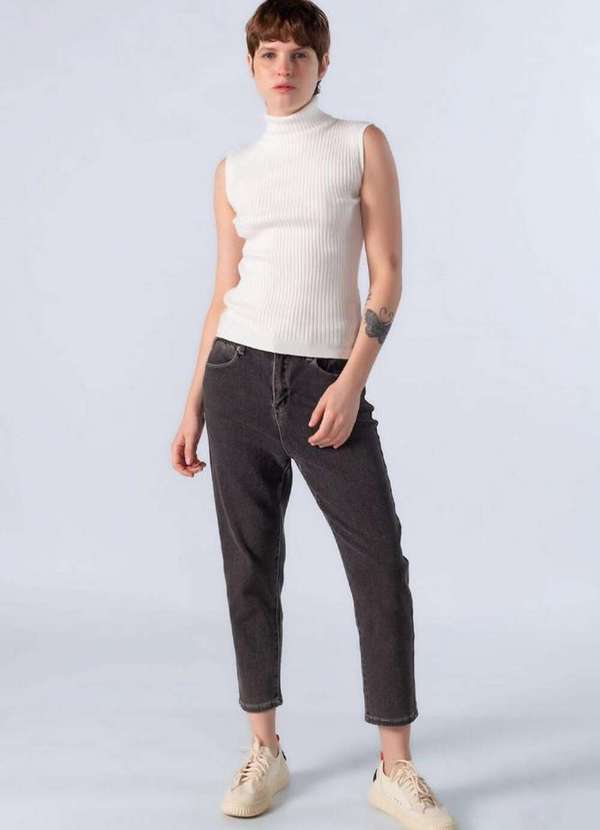 Lamis - Cacharrel Canelada em Viscose Off White