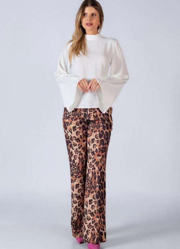 Lamis - Camisa Aberta nas Costas em Poliester Off White