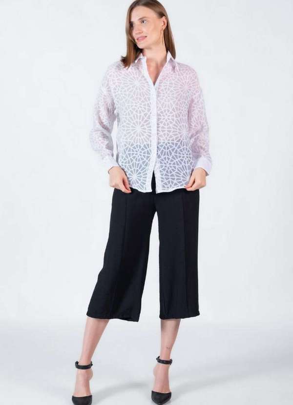 Lamis - Camisa com Transparencia Oversized Off White