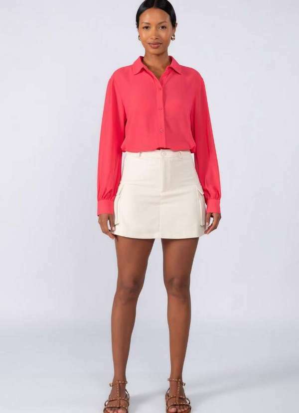 Lamis - Camisa Crepe Social Lisa Basica Rosa