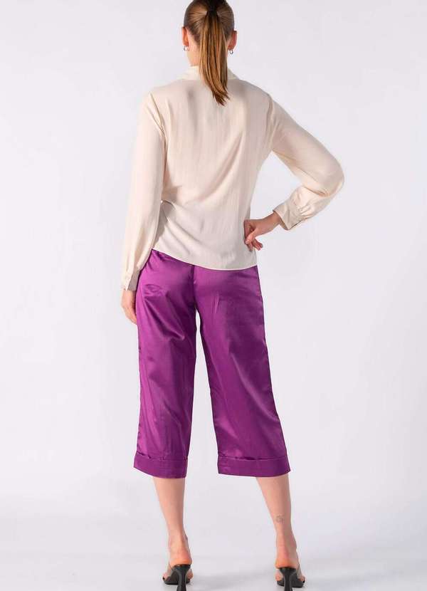 Lamis - Camisa em Crepe com Amarracao Bege 4