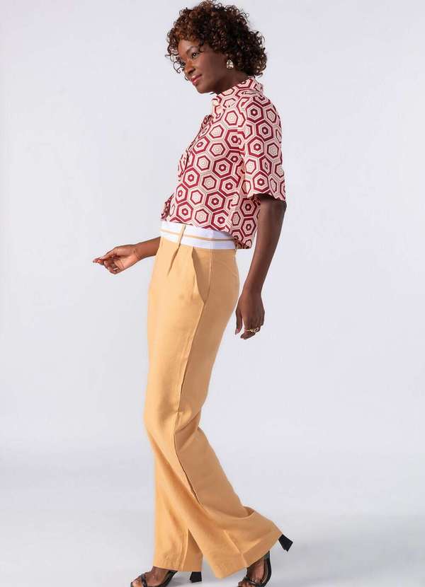 Lamis - Camisa Estampada Manga Curta Rosa 3