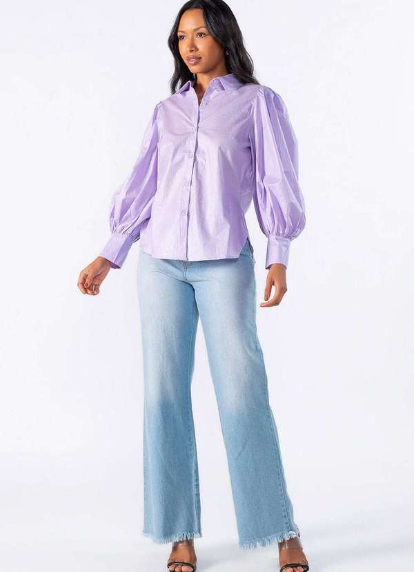 Lamis - Camisa Manga Bufante Lilas