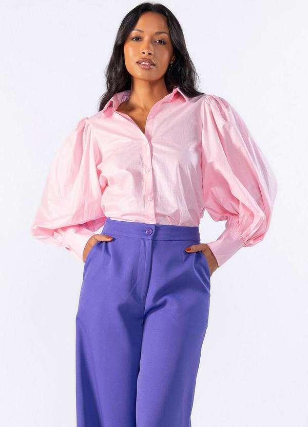 Lamis - Camisa Manga Bufante Rosa