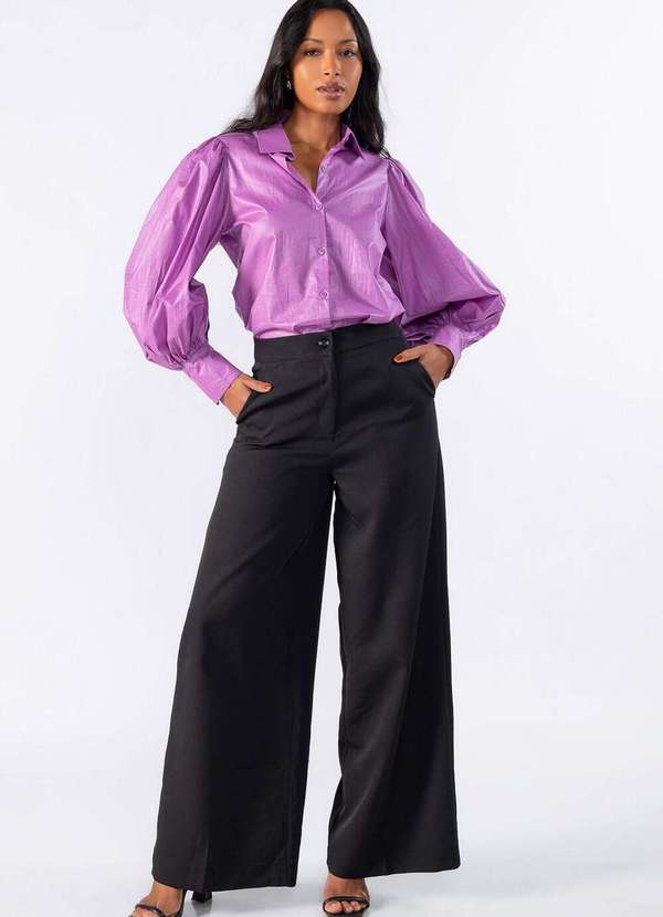 Lamis - Camisa Manga Bufante Roxo