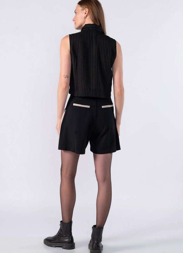 Lamis - Camisa Regata Curta Risca de Giz Preto 4