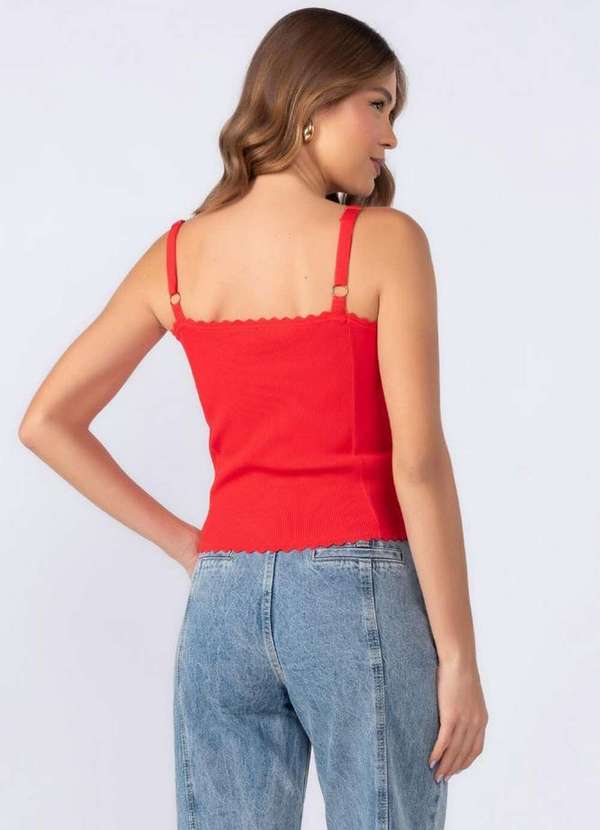 Lamis - Cropped em Viscose Detalhe Ondinhas Vermelho 4