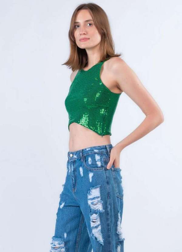 Lamis - Cropped Ilhos com Ziper Verde 3