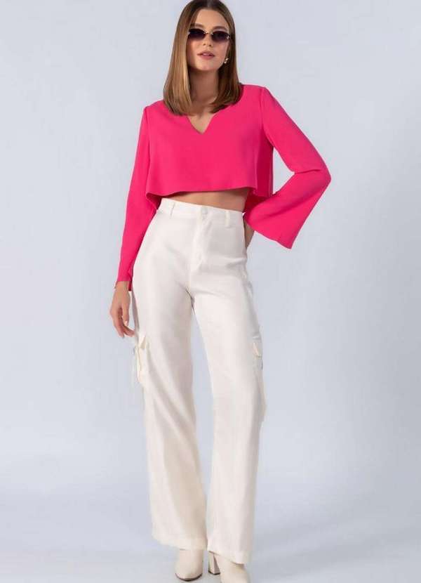 Lamis - Cropped Manga Longa Sino Pink 2