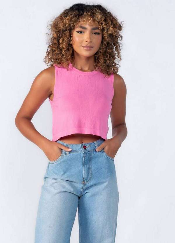 Lamis - Cropped Regata Soltinho Rosa