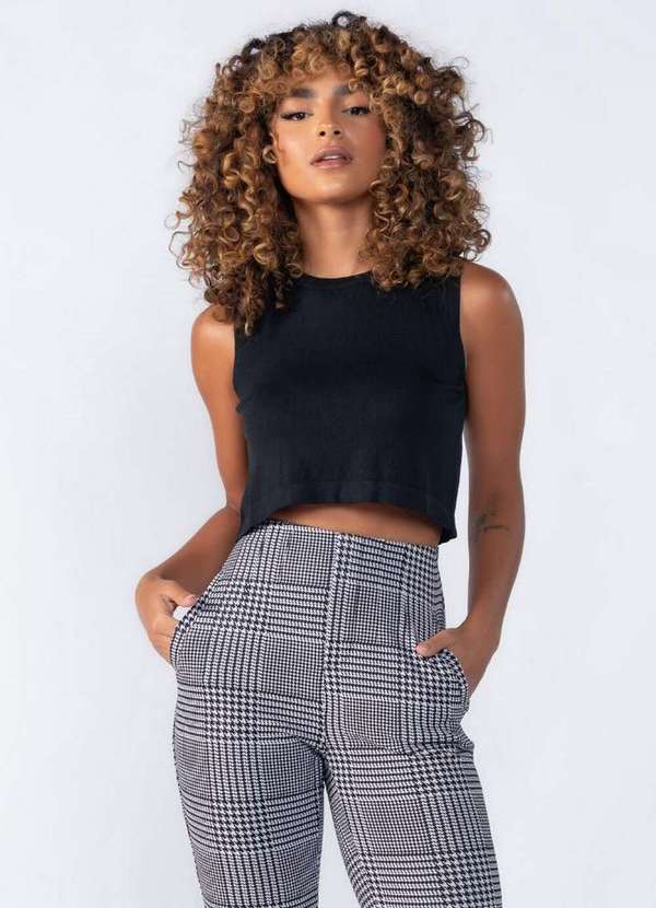 Lamis - Cropped Regata Soltinho Preto