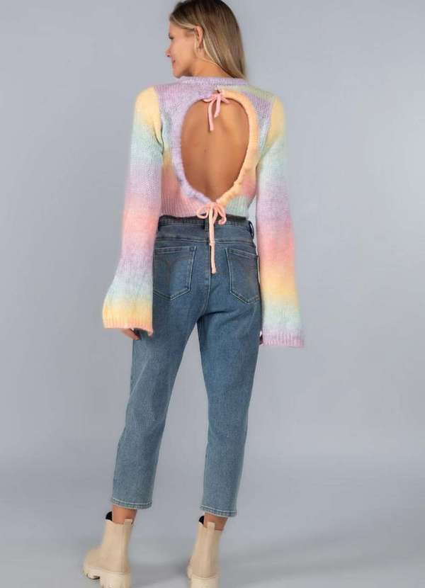 Lamis - Cropped Tricot Color Recorte nas Costas Lilas 4