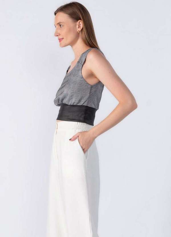 Lamis - Cropped Xadrez com Alca Cinza 3