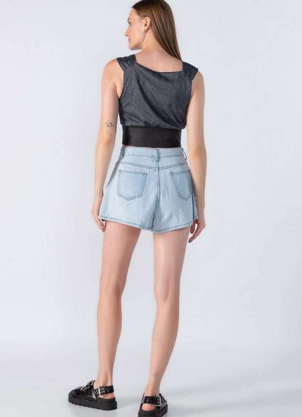 Lamis - Cropped Xadrez com Alca Preto 4