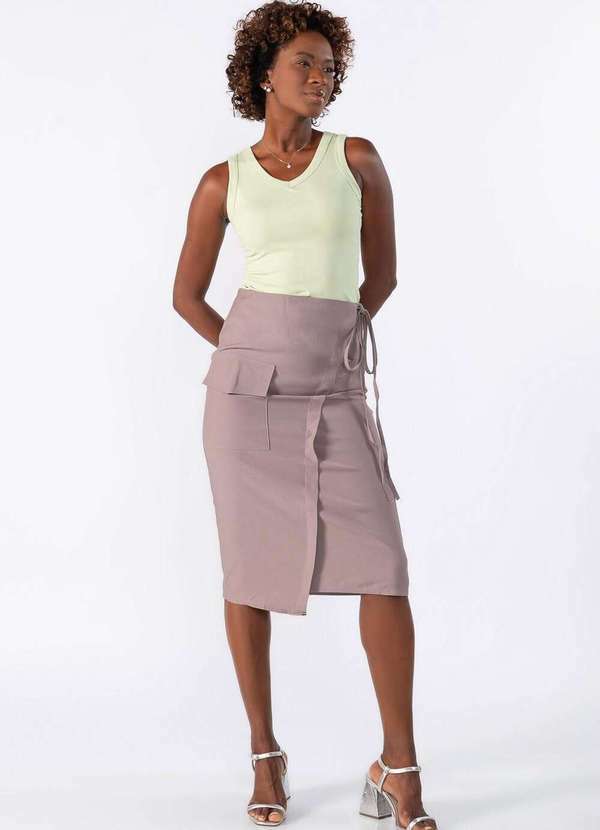 Lamis - Regata Decote V Canelada Verde