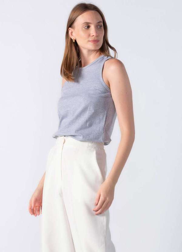 Lamis - Regata em Algodao Abertura Lateral Cinza 3