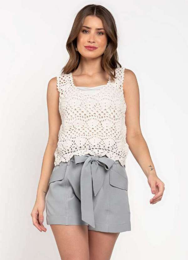 Lamis - Regata em Crochet Bege