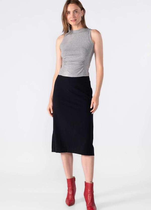 Lamis - Regata Raglan com Detalhe Acinturado Cinza 2