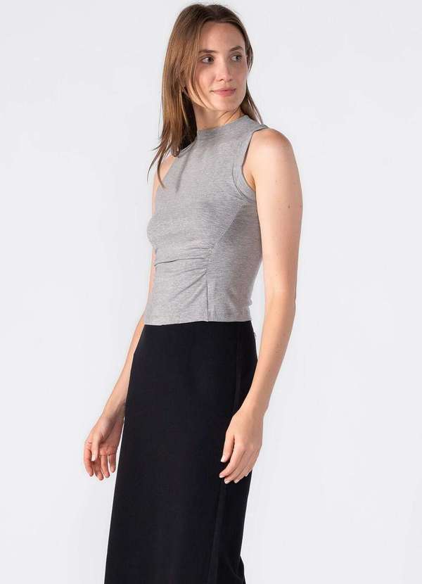 Lamis - Regata Raglan com Detalhe Acinturado Cinza 3