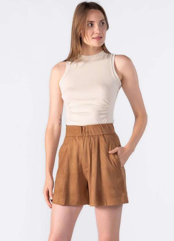 Lamis - Regata Raglan com Detalhe Acinturado Bege