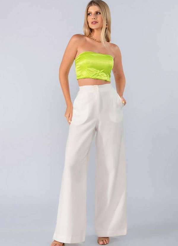 Lamis - Top Acetinado sem Manga Verde