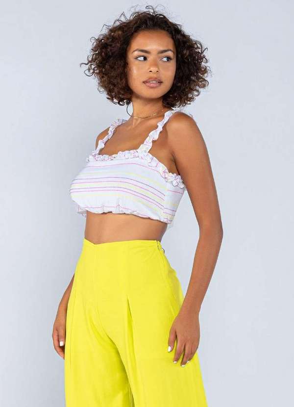 Lamis - Top Cropped Liocel Prespontado Babadinho Rosa
