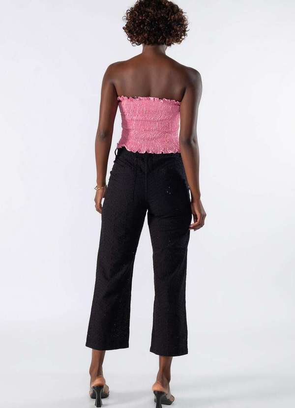 Lamis - Top Cropped Tomara que Caia Lastex Rosa 4