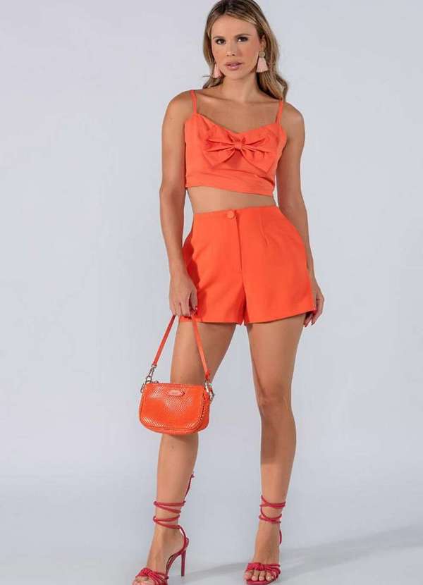 Lamis - Top Laço Frontal Laranja