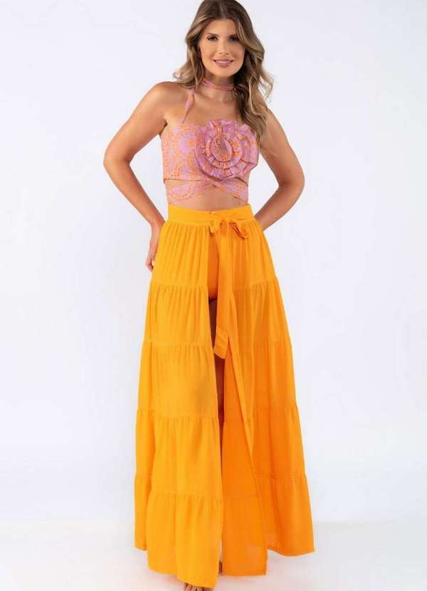 Lamis - Top Laise Bordado Flor Lilas