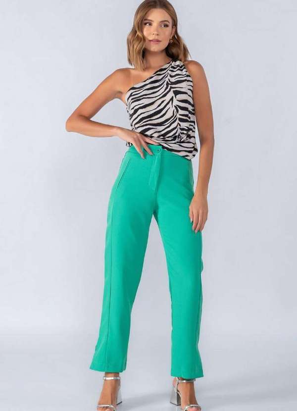 Lamis - Calça Alfaiataria Abertura Barra Verde
