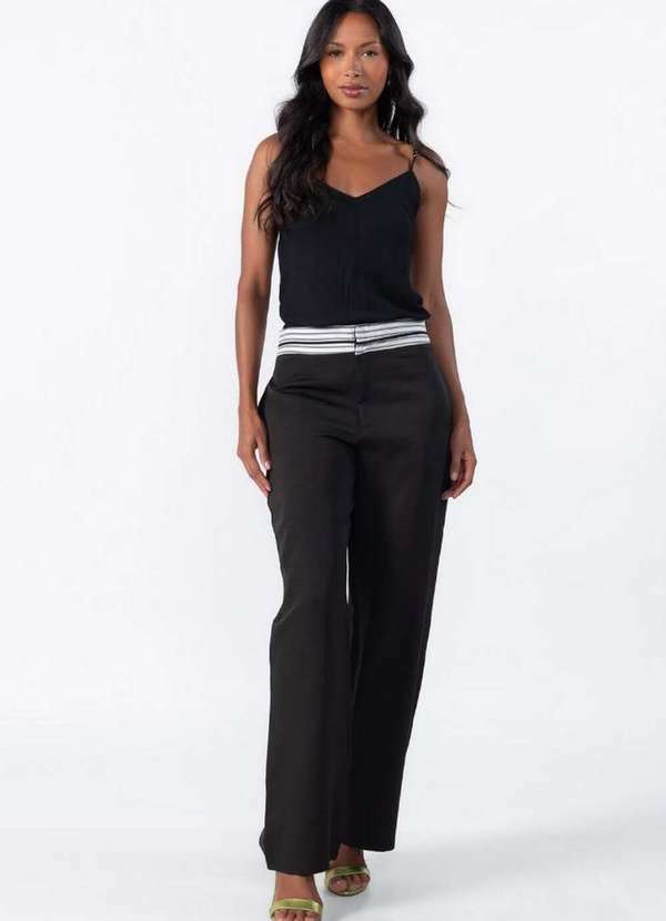 Lamis - Calca Alfaiataria Listra Cos Preto