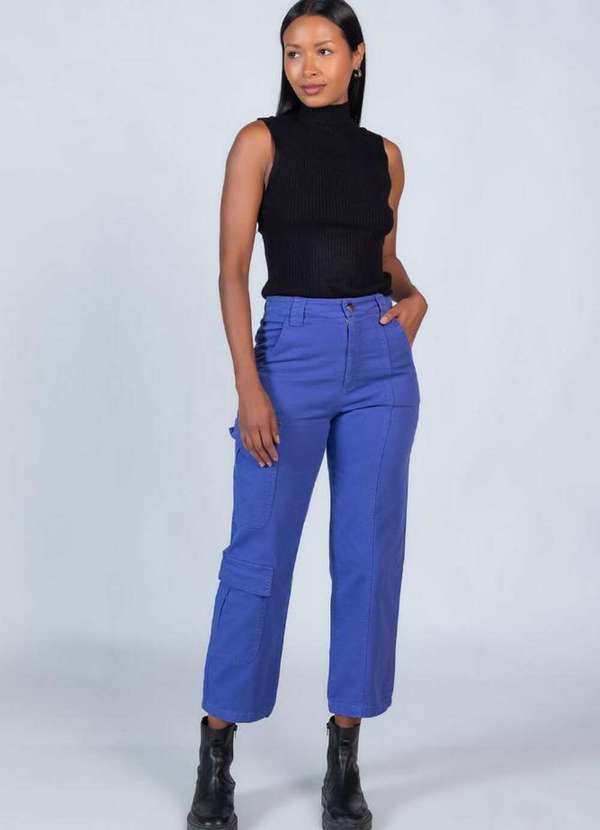 Lamis - Calca Capri de Sarja Roxo