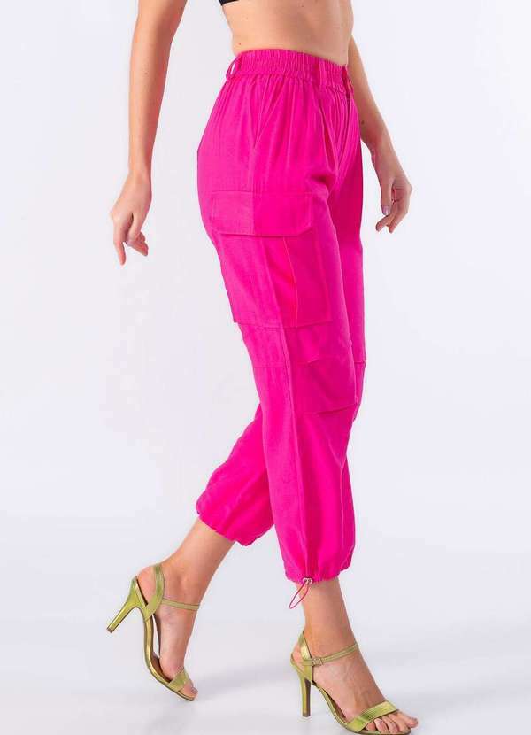 Lamis - Calca Cargo com Elastico na Barra Rosa 3
