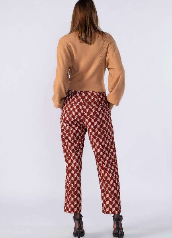 Lamis - Calca Cintura Alta Estampada Vermelho 4