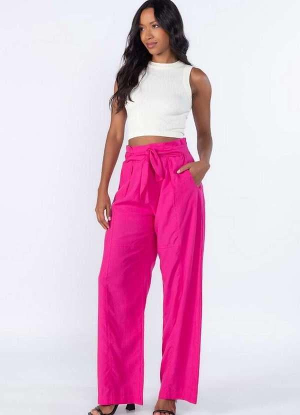 Calca Clochard Cintura Alta Pink Lamis