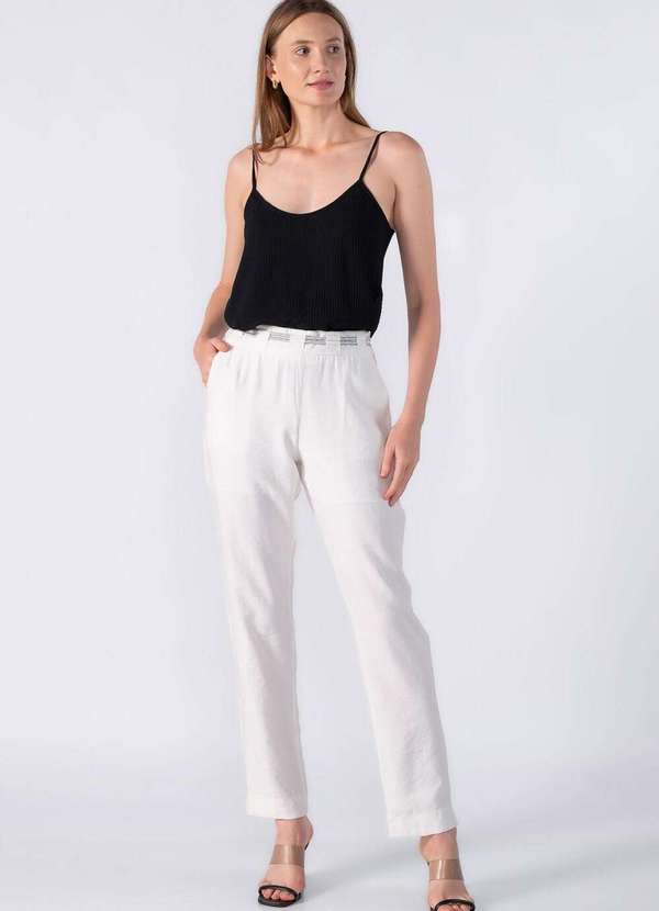 Lamis - Calca com Detalhe em Cordao na Cintura Branco 2