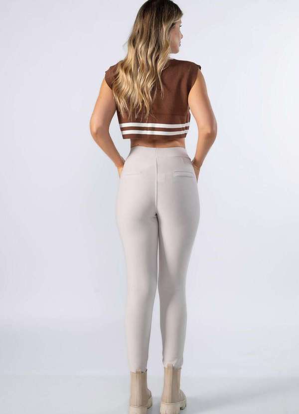 Lamis - Calca com Detalhe Metalizado no Cos Bege 4