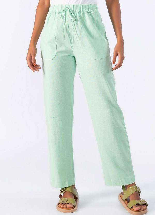 Lamis - Calca de Linho com Bolso Frontal Verde 2