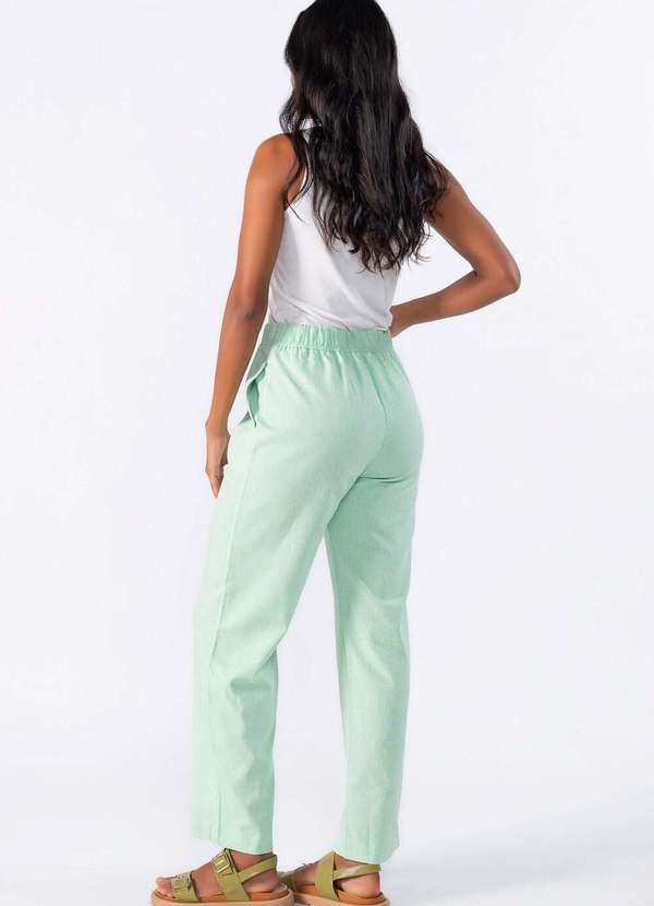Lamis - Calca de Linho com Bolso Frontal Verde 4