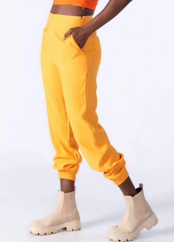 Lamis - Calca em Viscose Elastico Barra Laranja 3