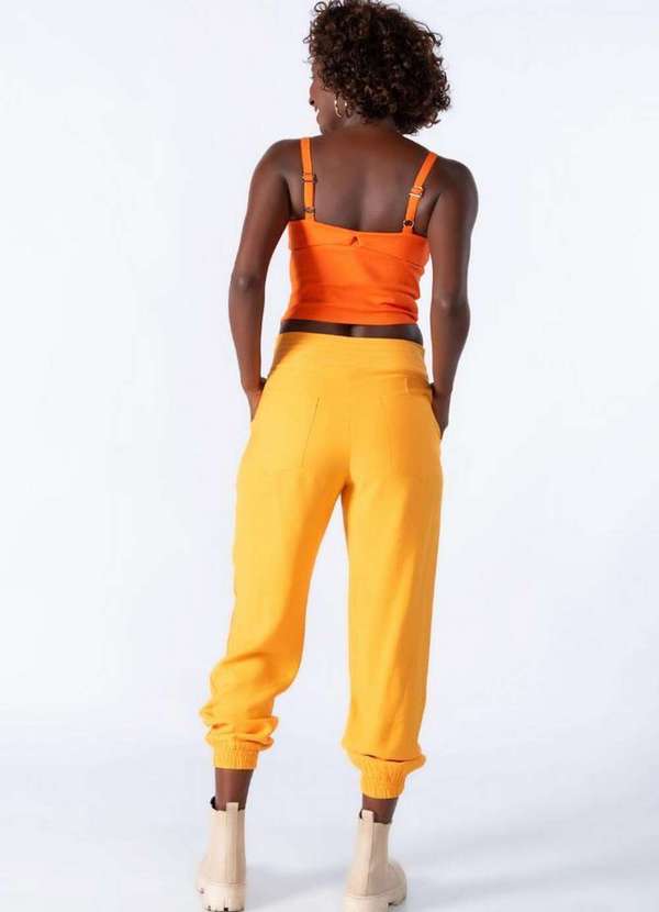 Lamis - Calca em Viscose Elastico Barra Laranja 4