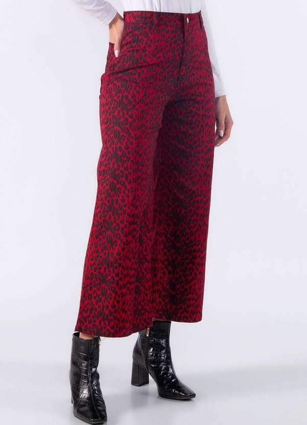 Lamis - Calca Jeans Estampa Oncinha Vermelho 3