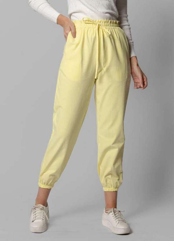 Lamis - Calca Jogger em Algodao com Elastico Amarelo 2
