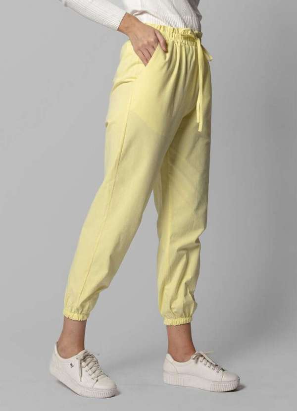 Lamis - Calca Jogger em Algodao com Elastico Amarelo 3