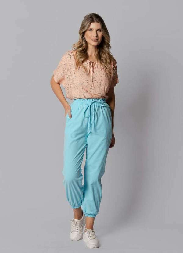 Lamis - Calca Jogger em Algodao com Elastico Azul