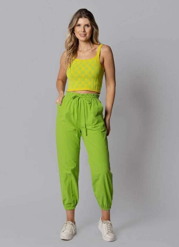 Lamis - Calca Jogger em Algodao com Elastico Verde