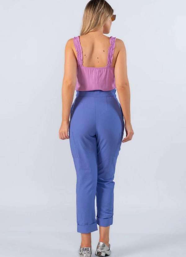 Lamis - Calca Jogger em Viscose com Bolsos Roxo 4