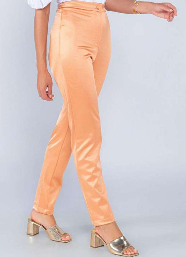 Lamis - Calca Justa Acetinada Laranja