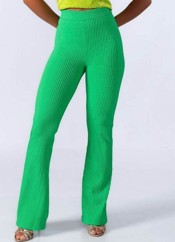 Lamis - Calca Legging Flare Texturizada Verde 2